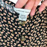 American Eagle ‎ Romper Womens Size S Black Floral Sleeveless Button Down Photo 3