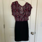 Bisou Bisou NWOT | Bisou Bisou women’s stretchy patterned sheath dress — size 4 Photo 4