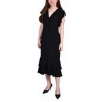 Ny Collection  black short flutter sleeve ruffle midi dress Photo 1