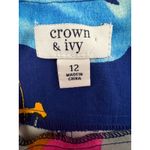 Crown & Ivy  Golf Skort Size 12 Multicolor Tropical Print Cotton Blend 17" Length Photo 3