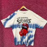 The Rolling Stones Nailed Hot Lips Blue Tie Dye 2x Photo 0
