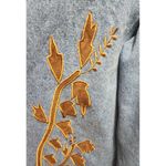 Isabella's Journey Vintage Denim Blue Long Coat with‎ Brown Embroidered L/XL Size L Photo 8