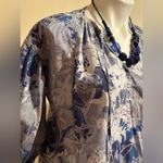 Newport News  White & Blues Tie In Front & Sleeves Summer Blouse Sz4 Great Cond Photo 4