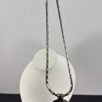 Whiting & Davis  Silvertone Pendant with Faux Turquoise on 24 Inch Link Chain Photo 8