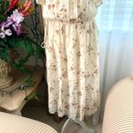 ZARA Floral Sequin Ruffle Midi Halterneck Midi Dress in Ecru Photo 7