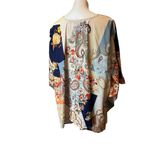 Tolani NWT, Collection Printed Woven Kaftan Blouse Paisley Patch, Sz L Photo 4