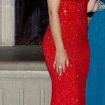 Mori Lee Red Sequin Prom Dress Photo 0