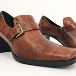 Vintage Genuine Leather Heels in Brown | Size 6.5 Photo 11