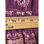 Free People  Boho Purple Floral Print Long Sleeve Mini Dress Festival Hippie Chic Photo 6