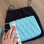 Versace NWOT  Teal Quilted Patent Leather Virtus Crossbody Bag Photo 8