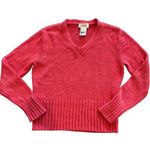 Talbots Vintage Petites Coral V-Neck Sweater Small Long Sleeve Ribbed Hem Photo 0