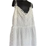 Polagram Womens White Sleeveless Semi-Sheer Polka Dot Layered Maxi Dress - Sz M Photo 1