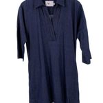 Beck En Dark Blue Cotton Chambray Shift Dress Size Medium Photo 0