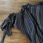 Tanya Taylor Sabra One-Shoulder Striped Ruched Mini Dress Navy Size 6 NWT Photo 8