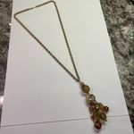 Bijoux Signed Gold Tone Necklace Chain Crystal Beads Bead Tassel Dangle Photo 0