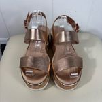 Madden Girl Steve Madden Rose Gold Metallic Two Strap Platform Sandals 6M Party Photo 2