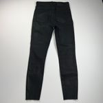 Pistola Aline Skinny Ankle Jeans Coated Black Raw Hem New Size 27 Photo 5