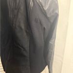 Sebby  Black Faux Leather Moto Jacket Asymmetrical Zipper Photo 2