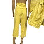 Christopher & Banks Set CJ Christopher Banks Yellow White Polka Dot Jean Jacket 2X Cropped Pants 14 Photo 4
