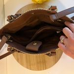 Fossil  Multi Colored Woven Brown Leather Top Handle Crossbody Medium Bag Photo 4