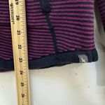Eddie Bauer  Women’s S Purple Black Striped Full Zip Up Sweater Jacket Mock Neck Photo 7