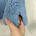 Aerie Dream Sherpa Quarter Zip Pullover Sweatshirt Oversized Steel Blue Hue sz S Photo 6