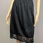 Vassarette Vintage  Half Slip Size Small 24" Black Nylon Lace USA Made 11-105 Photo 0