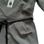 MUXXM Dress Gray Stretch Faux Wrap V Photo 8