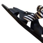 1. State Like New  Leather Teena Bow Sandals Black White Size 8 Photo 3