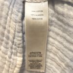 Chico's Chico’s Roll Tab Sleeve Two Pocket Button Up Shirt Gauze Blue White Size 3 / 16 Photo 5