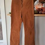 Forever 21 Tan Brown Zip Front Micro Corduroy 70’s Flare Leg Bell Bottom Pants M Photo 4