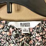 BB Dakota X Steve Madden Ditsy Floral Ruffle Tie Babydoll Cap Sleeve Top Black L Photo 3