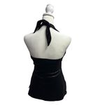 Hot Kiss NEW Vintage  Velvet Halter Neck Top Metallic Black S Deadstock NWT Photo 1