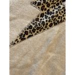easel  Leopard  Stitched Lightning Bolt Sweater Pullover Oversized Distress‎ Photo 4