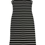 LNA Sleeveless Bodycon Midi Dress Black White Stripe Cutout Ribbed S Stretchy Photo 6