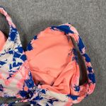 Maaji Marble Allure Long Line Reversible Bikini Top Women's Small Blue Pink Tie Photo 7