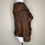 Cachet Brown Crinkle Blouse Jacket Sz 4 Photo 3