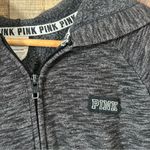 PINK - Victoria's Secret Victoria’s Secret PINK Sequin Hoodie Zip Up Gray Mesh Sleeve Size Small Bling Photo 4