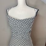 Lulus  Sincerely Effortless Black and White Abstract Print Midi Dress XS NWT Photo 4