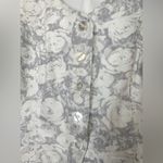 Spiegel  Cream & Gray Watercolor Floral Rose Cotton Jacket Blazer Plus Size 16W Photo 4