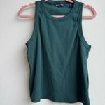 Veronica Beard  Jordyn Ribbed Cropped Tank Bottle Teal Green Size XL Racerback Photo 1