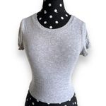 destined 5/$35 Womens Crop Top Sz S Round Neck Heather Gray Knit Tee Shirt Photo 0