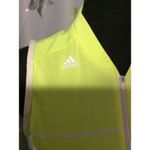 Adidas  Small S NEON yellow striped sleeveless top tank partial zip Golf active Photo 2