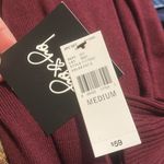 By & By Long Sleeve Knit Ribbed Mini Sweater Dress Burgundy NWT Medium #1117G3J Red Photo 7