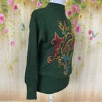 Liz Claiborne  Vintage Green Paisley Sweater Size S Photo 2