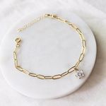 Super Cute CZ Star Charm Bracelet Gold Photo 1