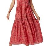 Joie  Bondi Tiered Tea Rose Sleeveless Maxi Dress Red Floral Boho Cottagcore XXL Photo 7