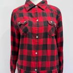 Vintage Yikes Black & Red Buffalo Plaid Flannel Shirt Dress Women’s Size Medium Photo 2