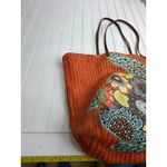 Vera Bradley Orange Crochet Turtle Tote Bag Floral Appliqué Resort Shoulder Bag Photo 9