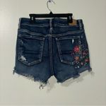 American Eagle  Outfitters Dark Blue Jean Shorts with Floral Embroidery Photo 3